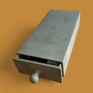 Pewter Gray Metal Drawer Box